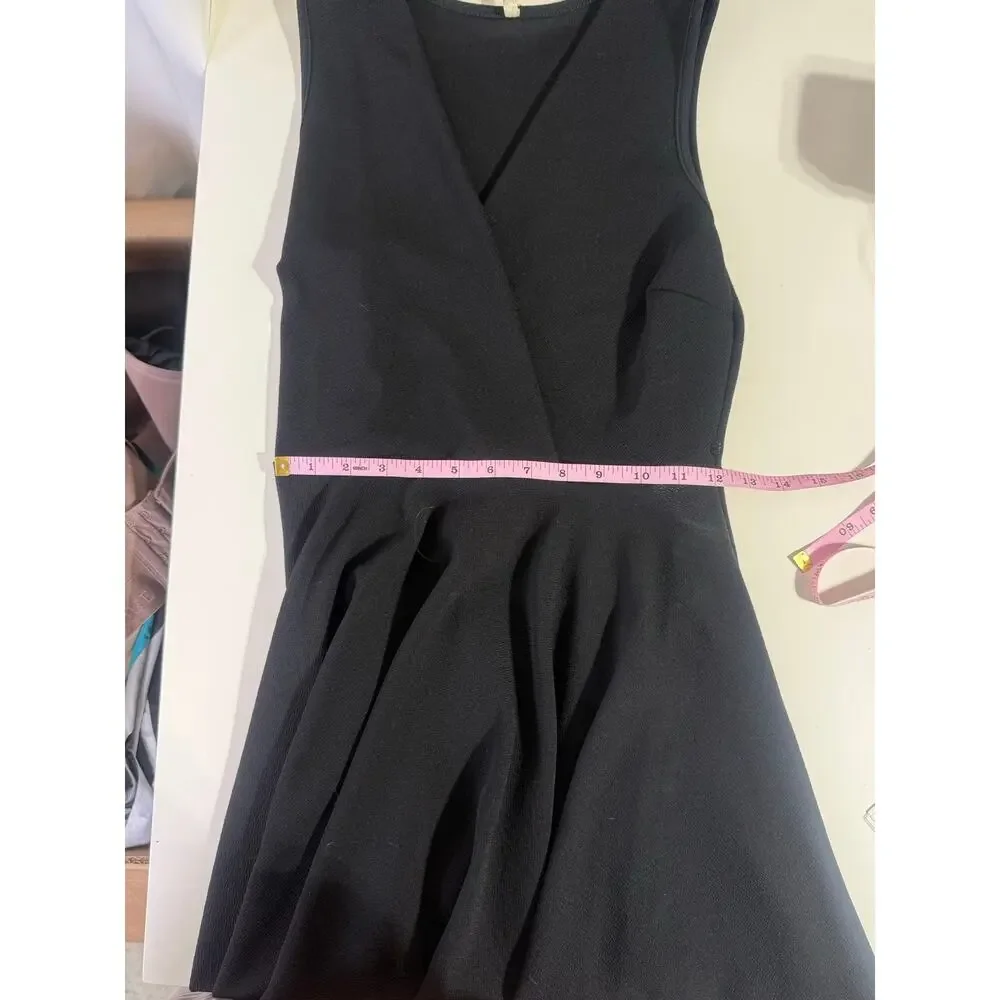 KToo Black‎ Deep V Med/Large Skater Little Black Dress Stretchy Mini Feminine
